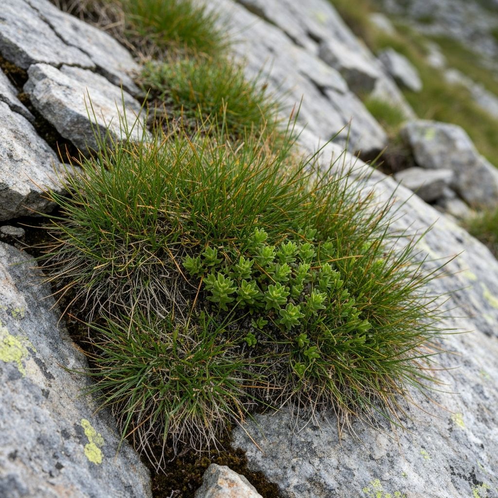 Alpine Kräuter auf Felsen